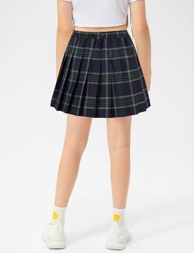 Girls High-Waisted Pleated School Uniform Skort