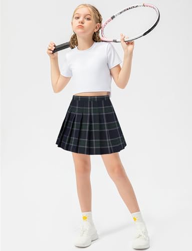 Girls High-Waisted Pleated School Uniform Skort