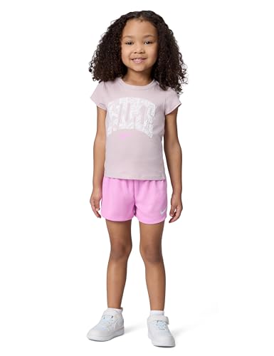 Nike Girls' Graphic T-Shirt and Mesh Shorts 2-Piece Outfit Set