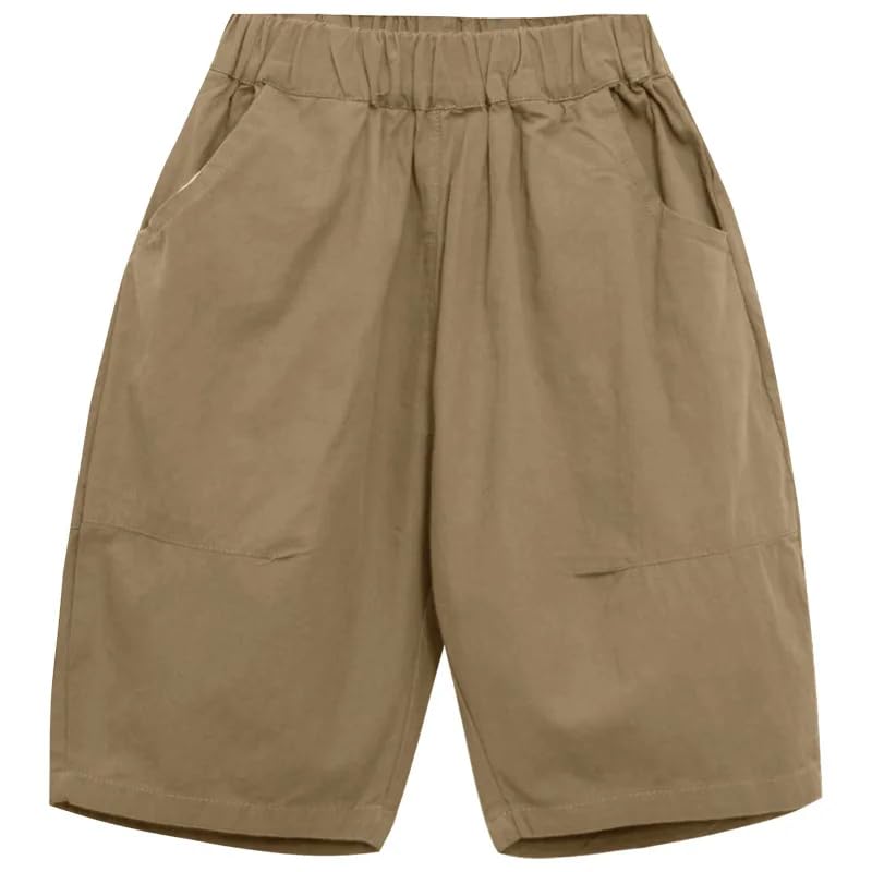 Dninmim Kids Cotton Loose Pant Children's Solid Thin Style Calf-Length Pant