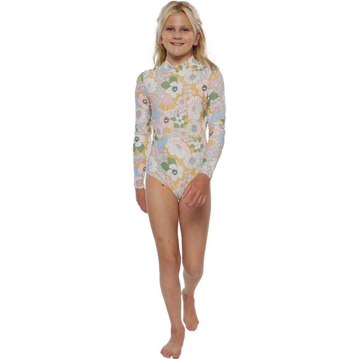 Girls Twiggy Ls Swim Complete, Mimosa, 6
