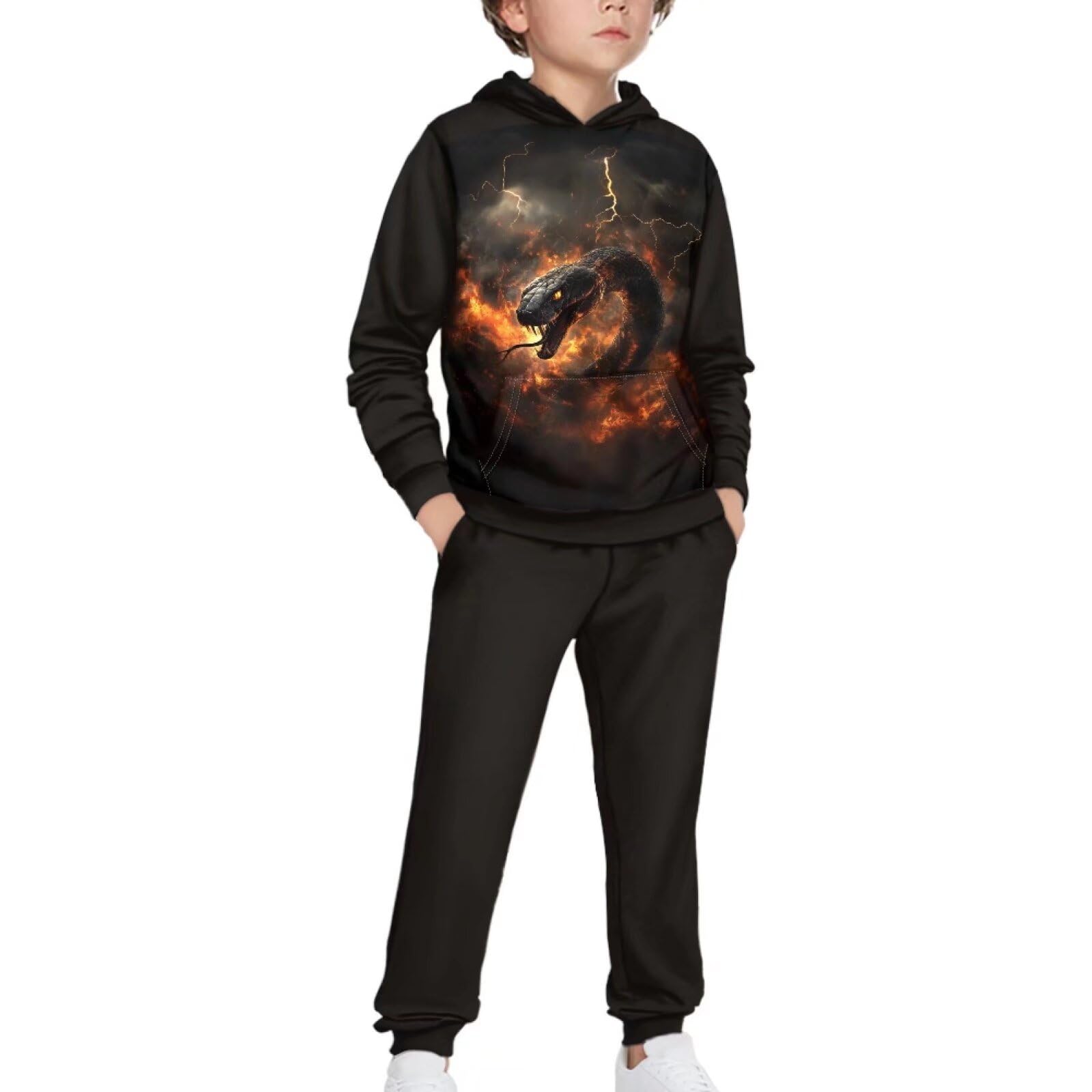 Boys Athletic Hoodie & Jogger Pants Set