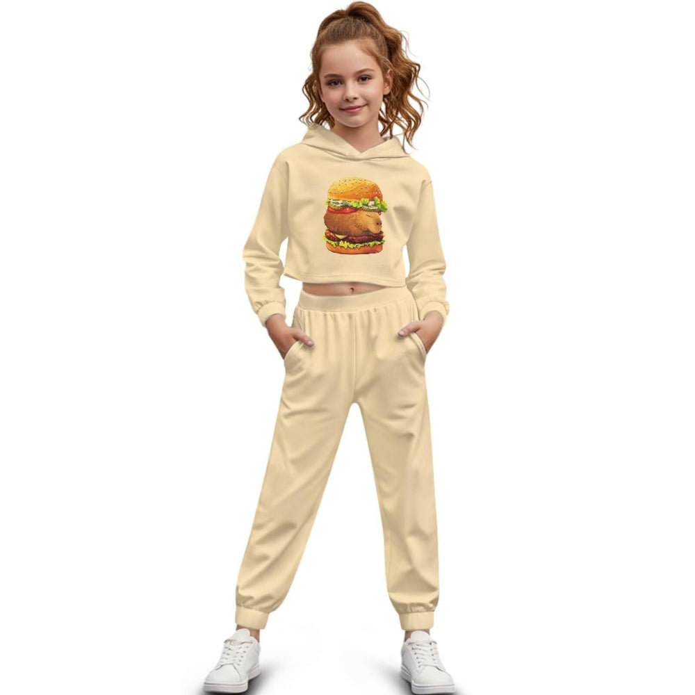 Girls Animal Hoodie & Tapered Pants Set