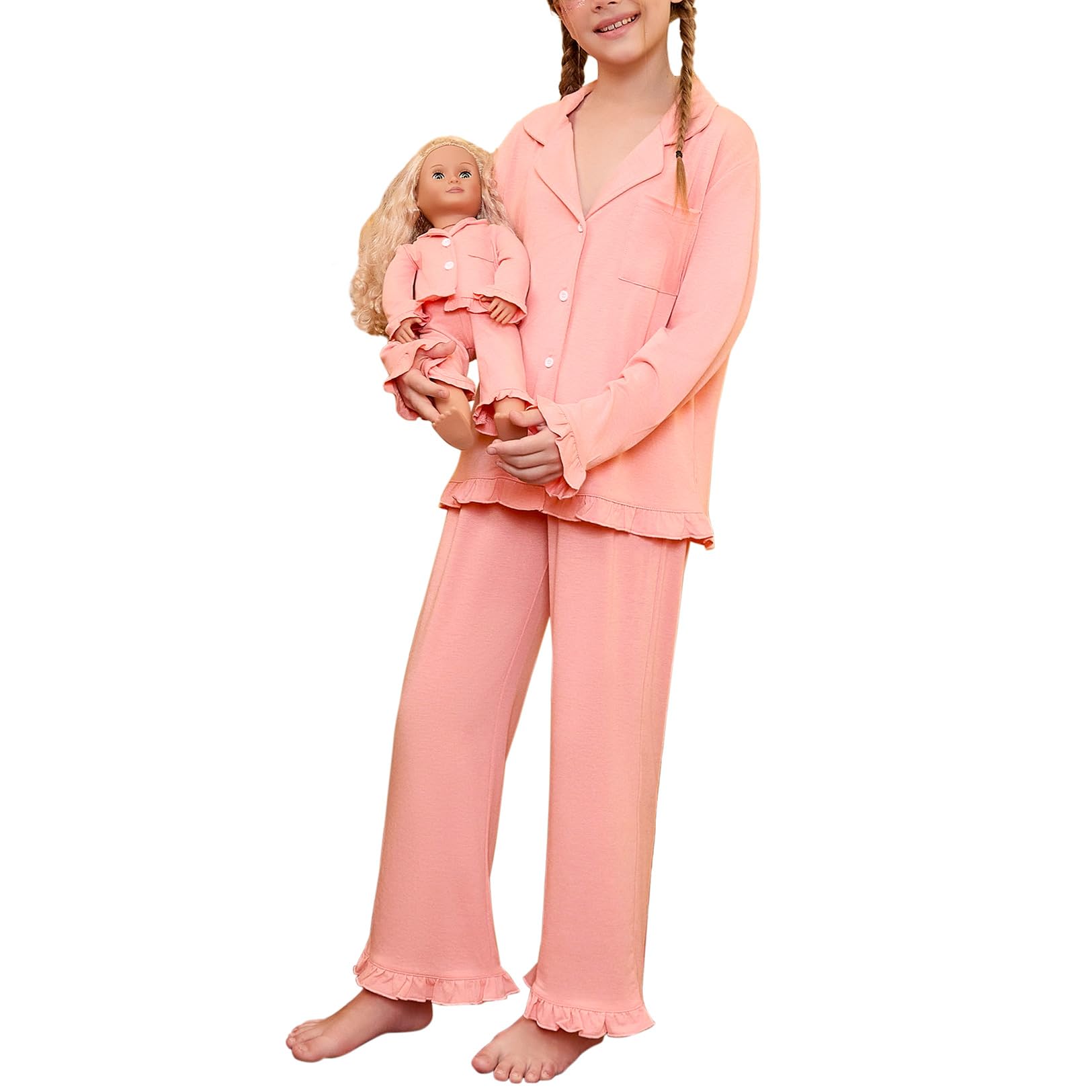 Girls Bamboo Viscose Short Sleeve Pajama Set