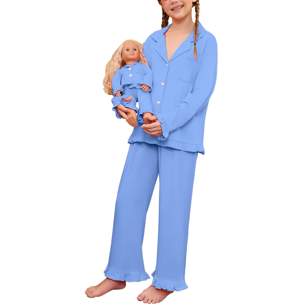 Girls Bamboo Viscose Short Sleeve Pajama Set