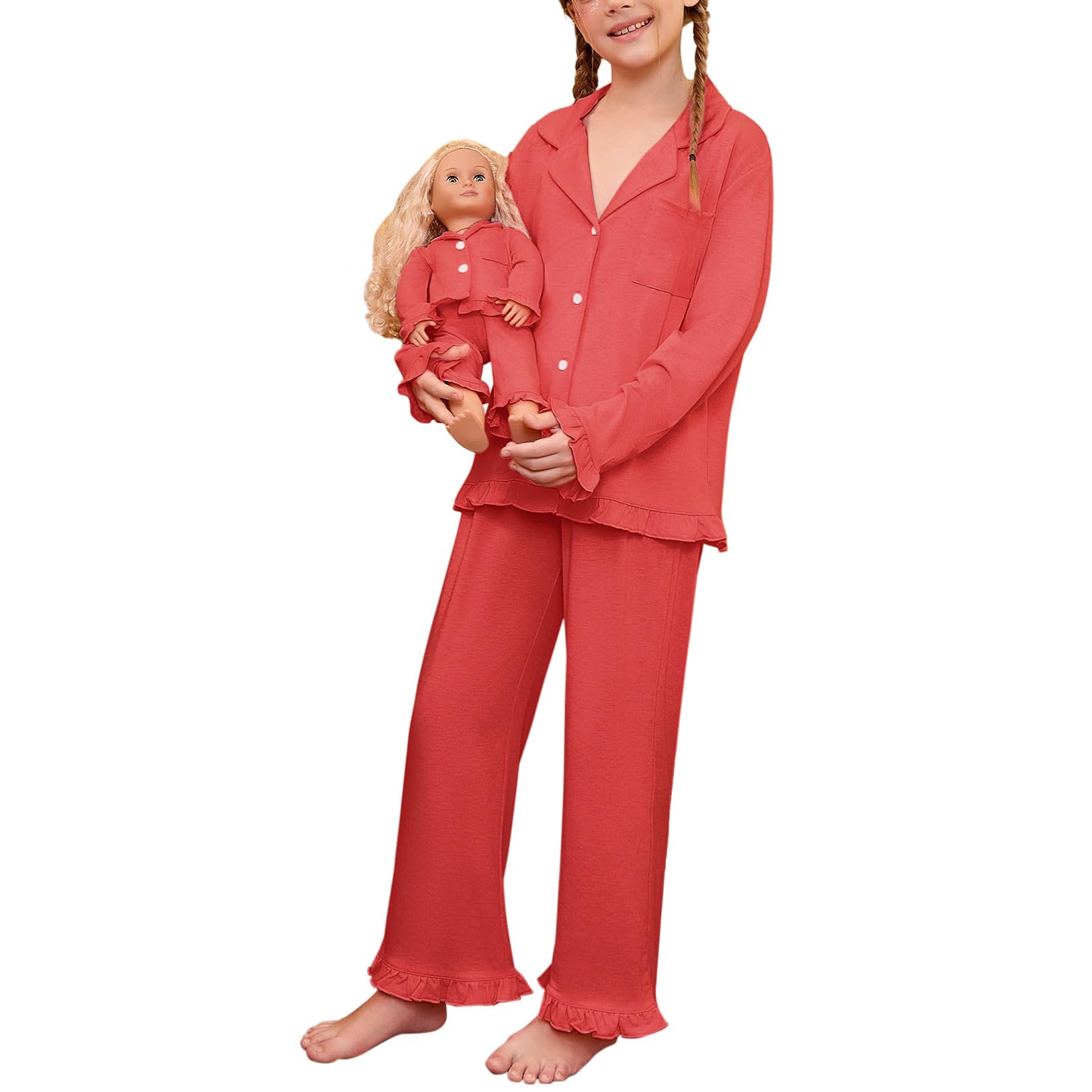 Girls Bamboo Viscose Short Sleeve Pajama Set