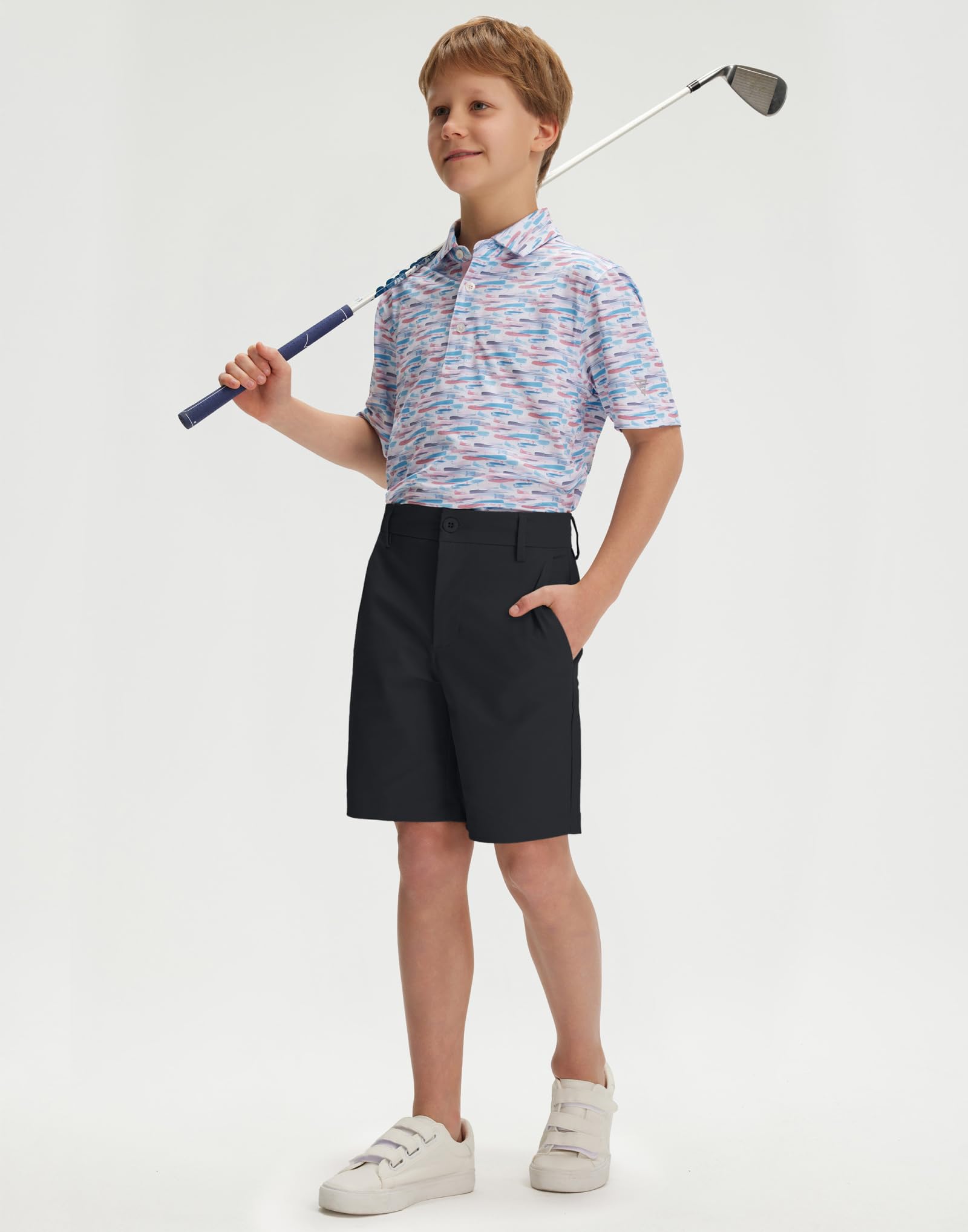 Boys 7-Inch Water-Resistant Stretch Golf Chino Shorts