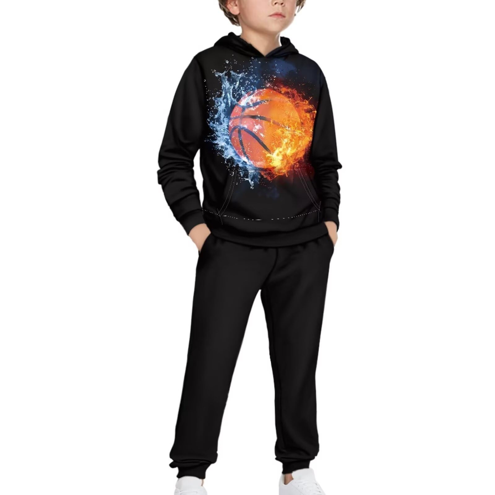 Boys Athletic Hoodie & Jogger Pants Set