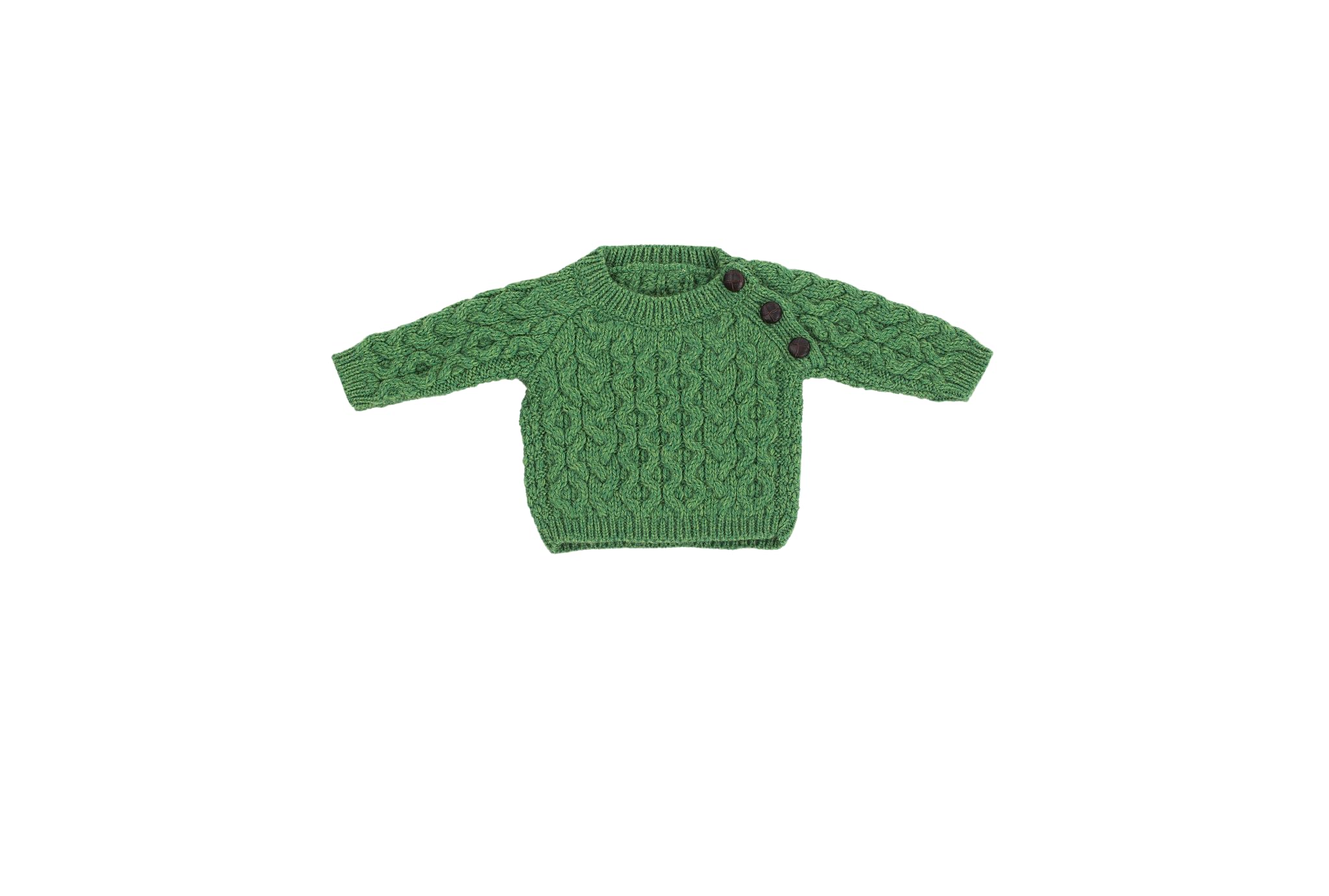 Kids Classic Aran Cable Knit Merino Wool Sweater