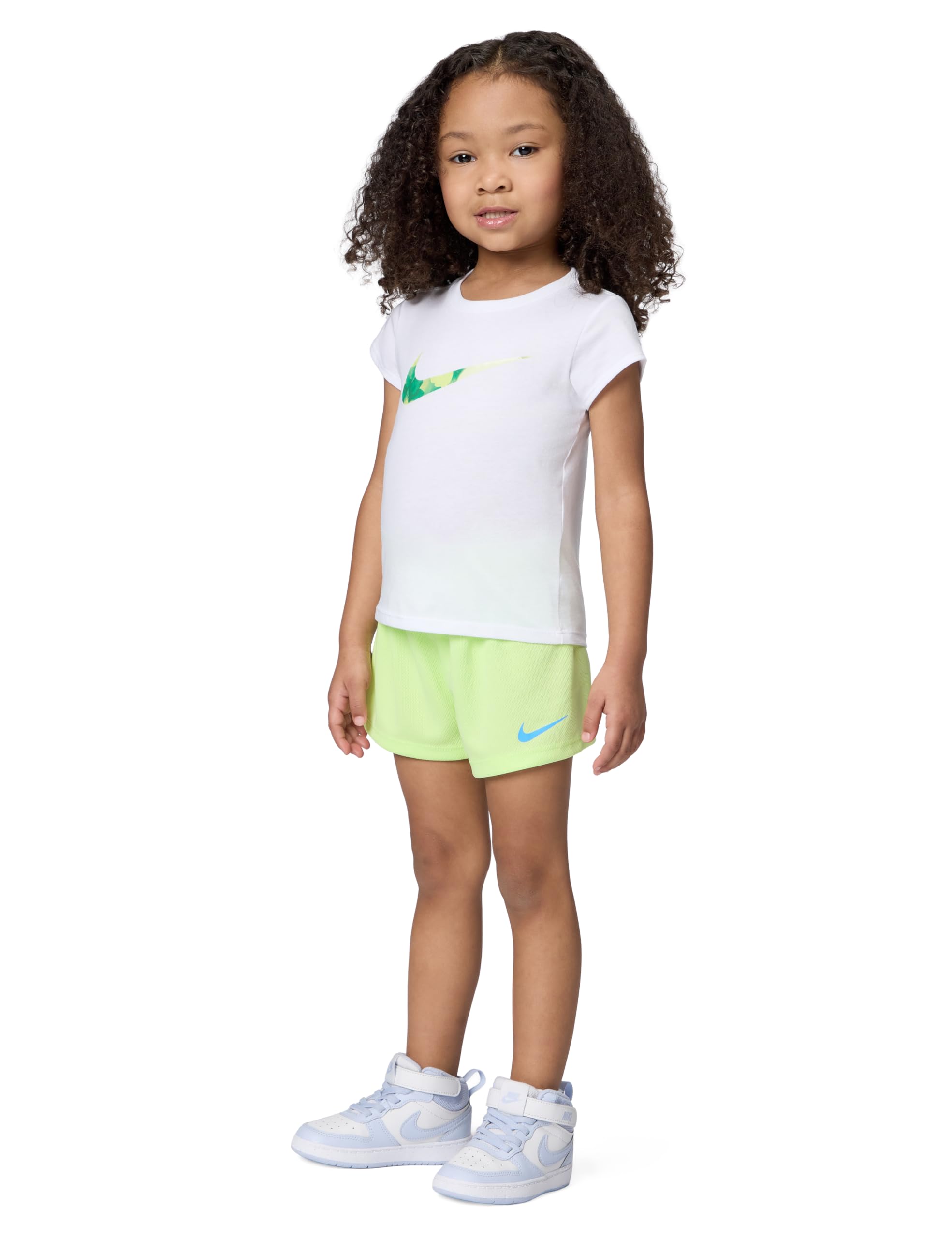 Nike Girls' Graphic T-Shirt and Mesh Shorts 2-Piece Outfit Set