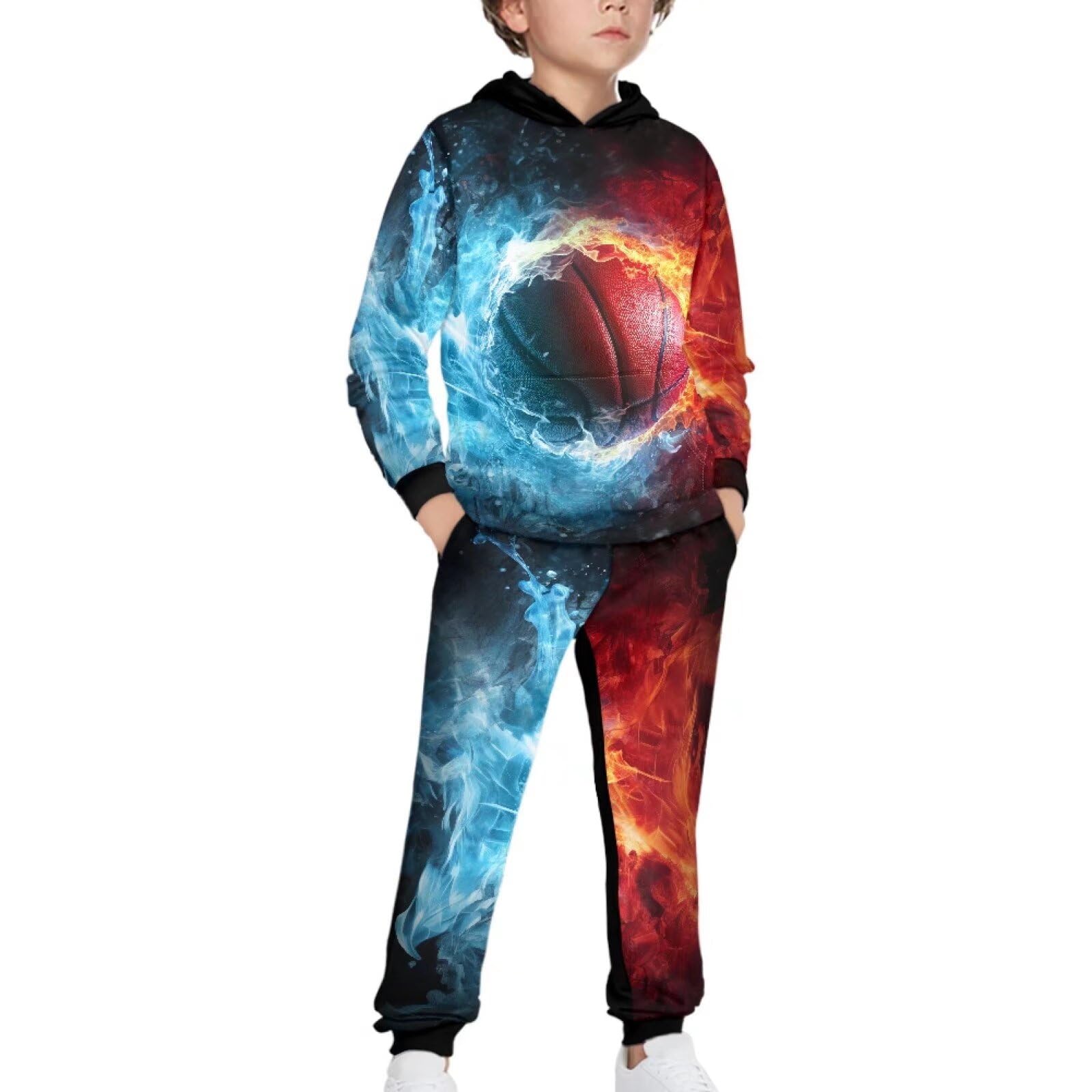 Boys Athletic Hoodie & Jogger Pants Set