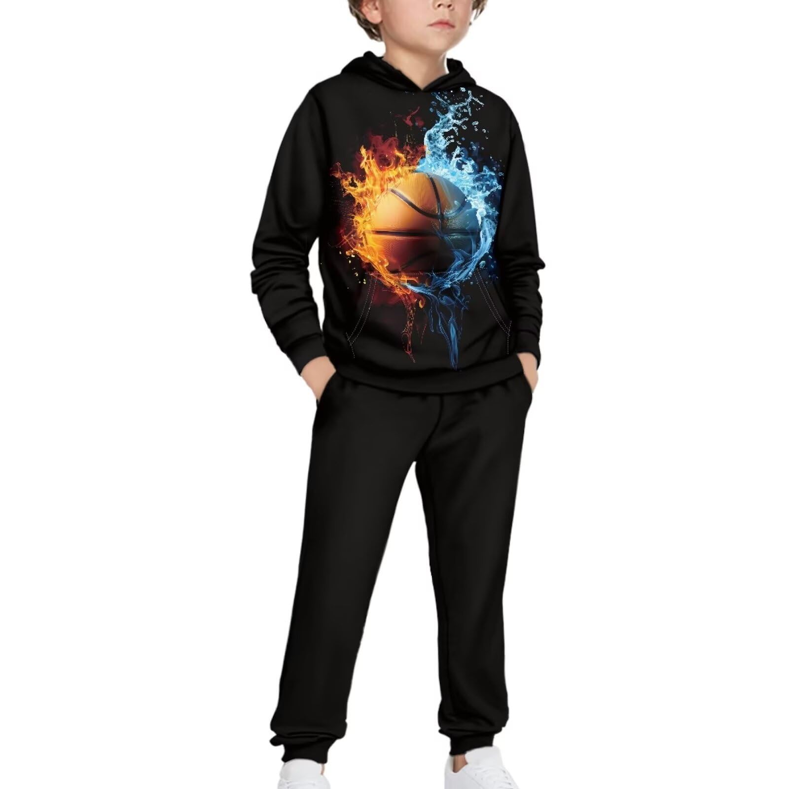 Boys Athletic Hoodie & Jogger Pants Set