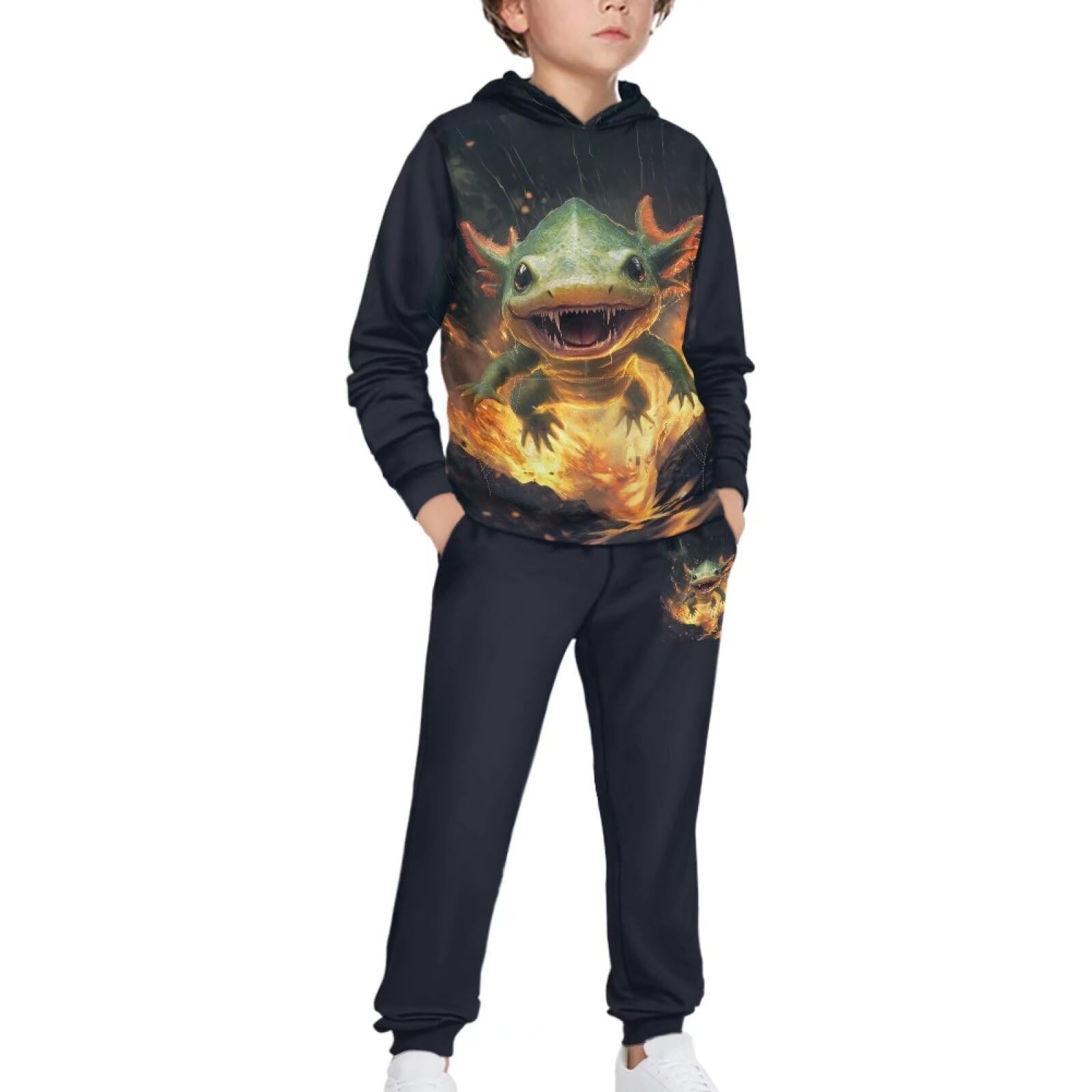 Boys Athletic Hoodie & Jogger Pants Set