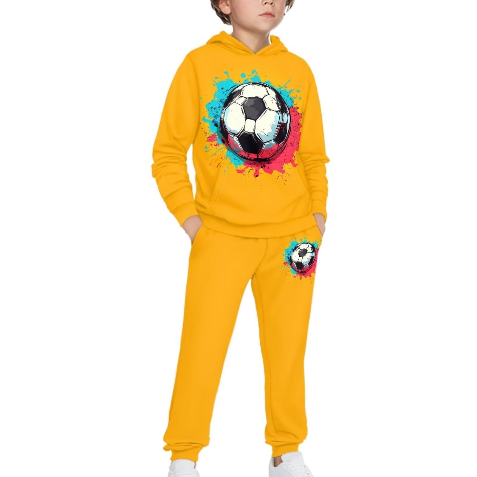Boys Athletic Hoodie & Jogger Pants Set