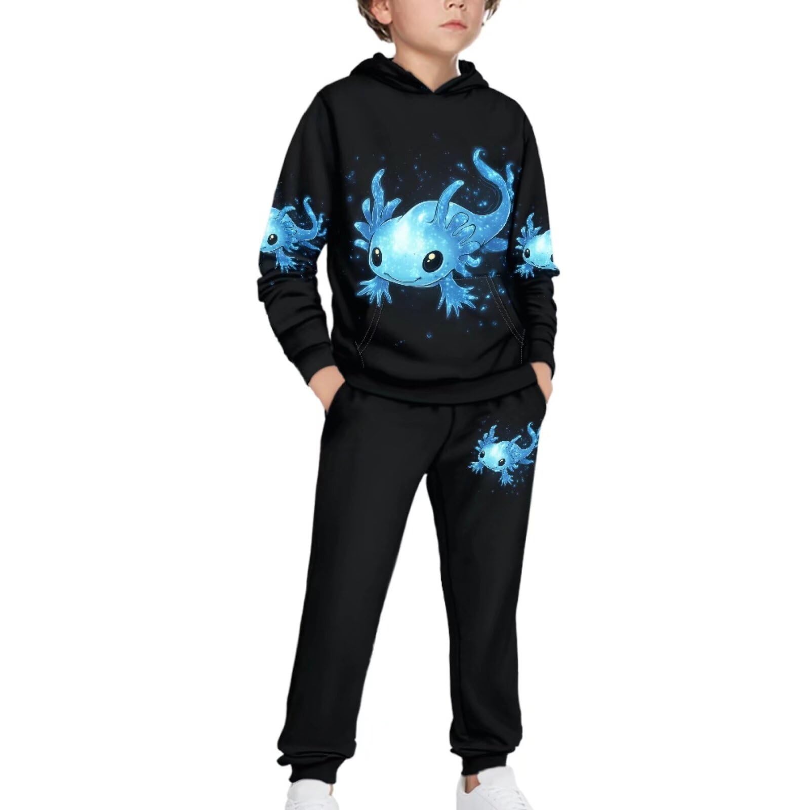 Boys Athletic Hoodie & Jogger Pants Set