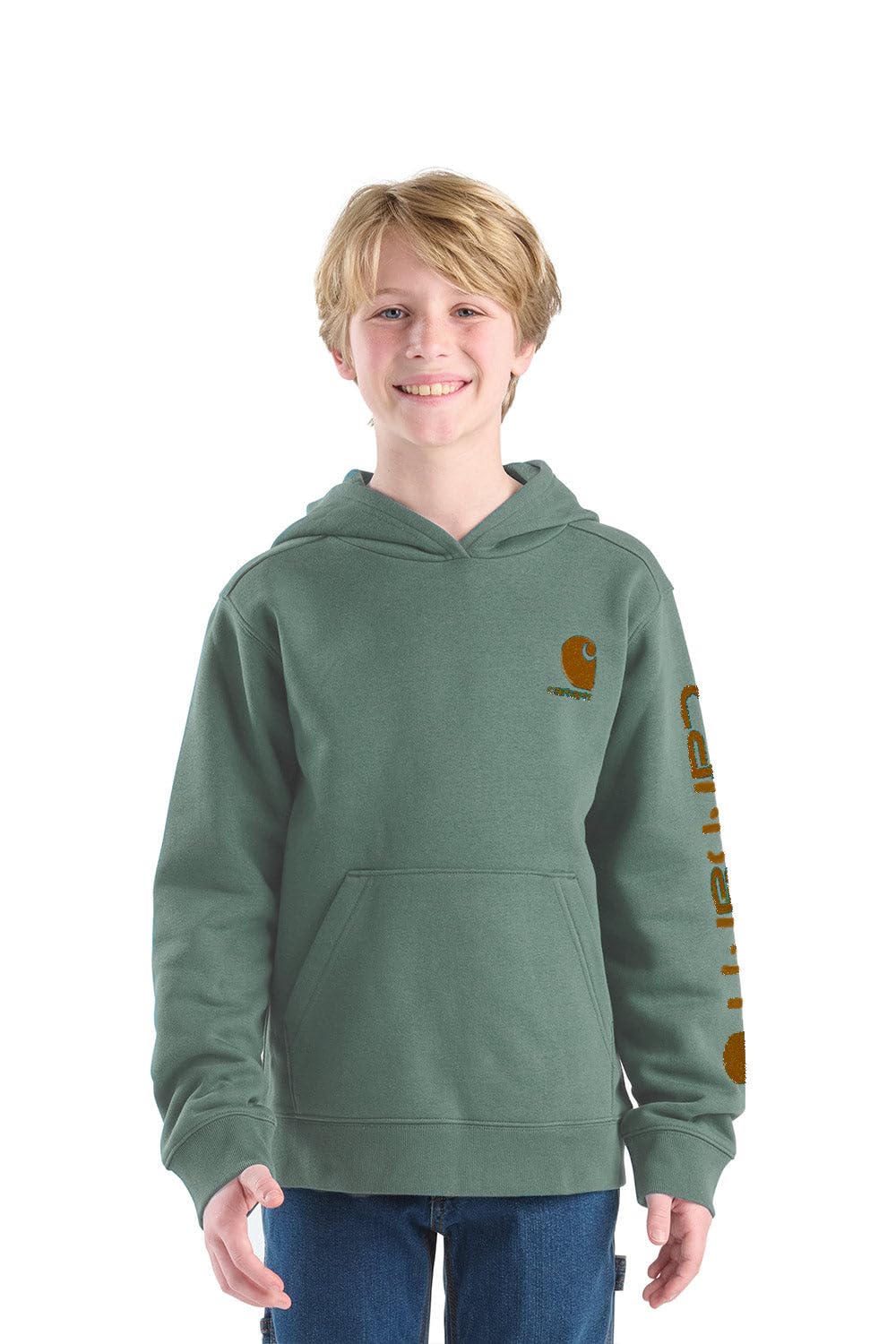 Youth Long-Sleeve Graphic Sweatshirt in Patina Green
