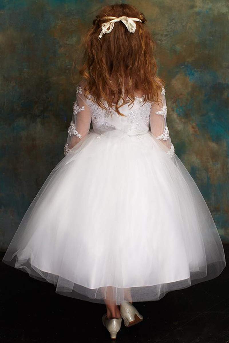 Petite Adele 326 Beaded Quarter Sleeve Communion Dress