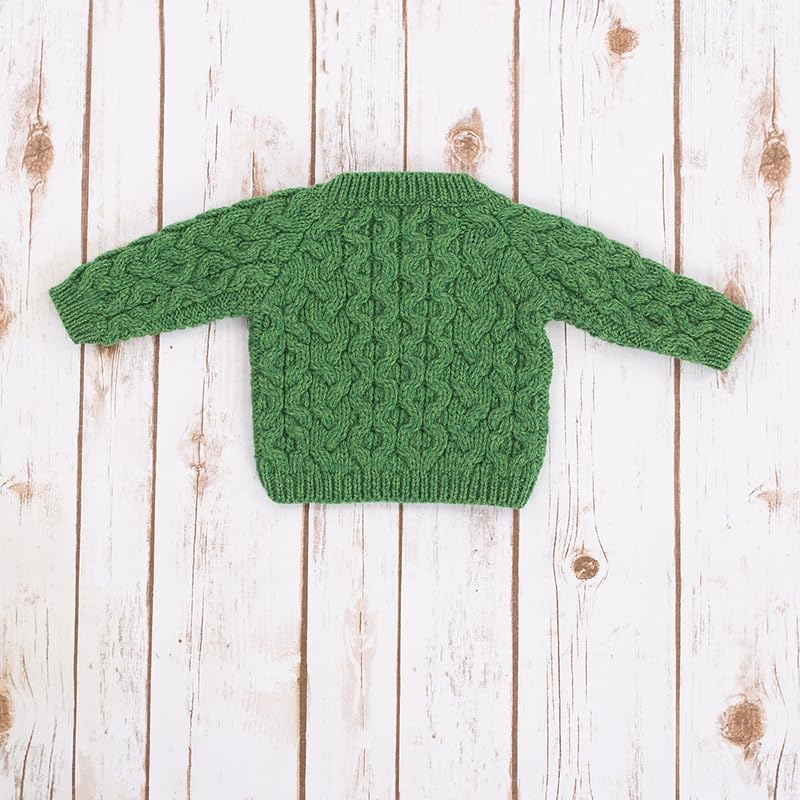 Kids Classic Aran Cable Knit Merino Wool Sweater