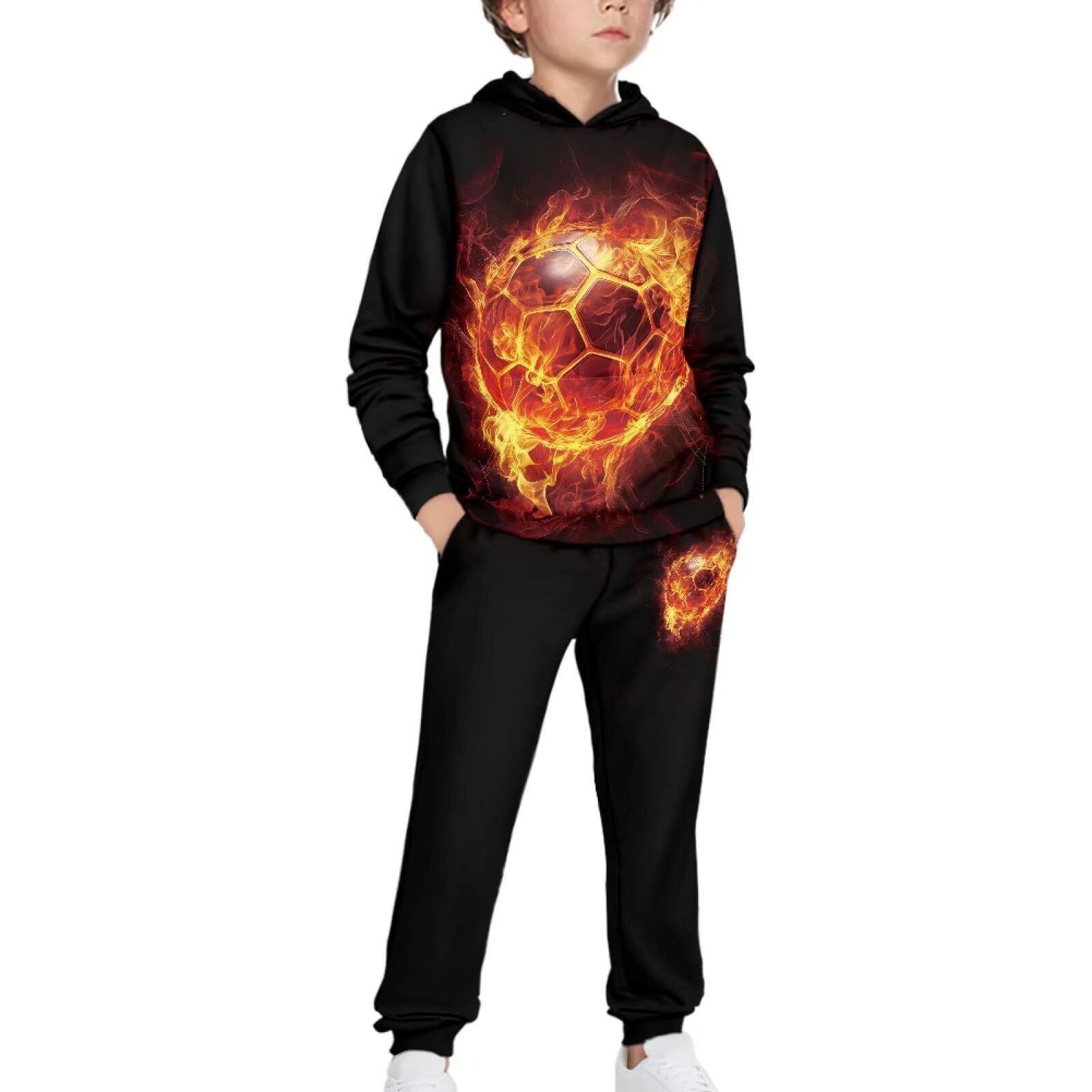 Boys Athletic Hoodie & Jogger Pants Set