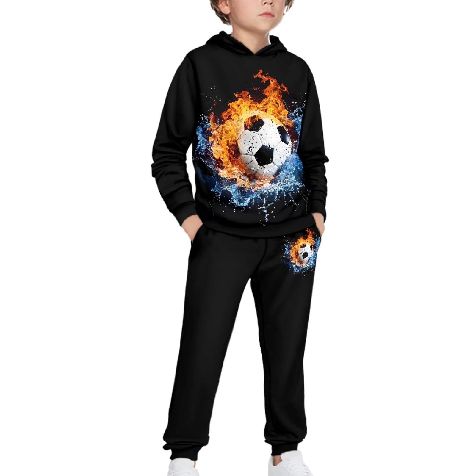 Boys Athletic Hoodie & Jogger Pants Set