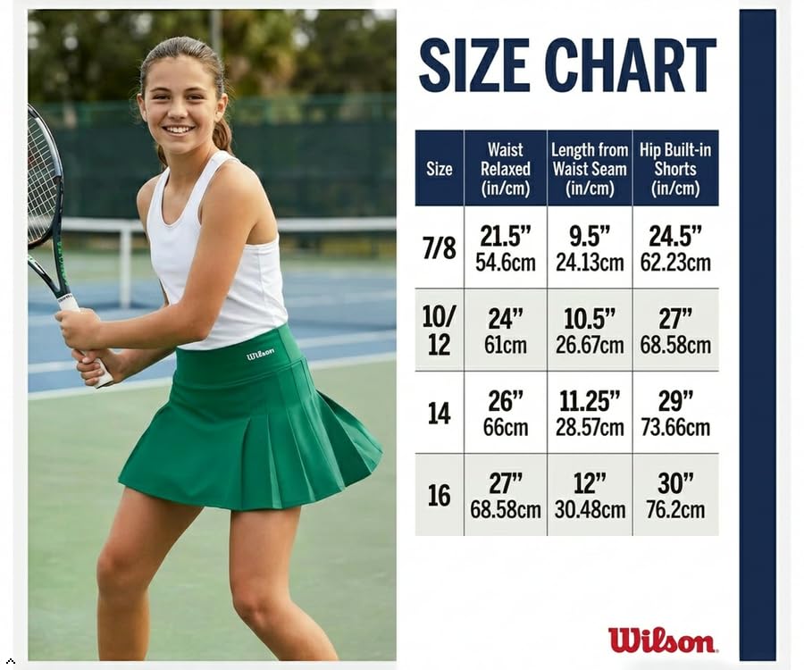 Girls Pleated Tennis Skort with Built-In Shorts