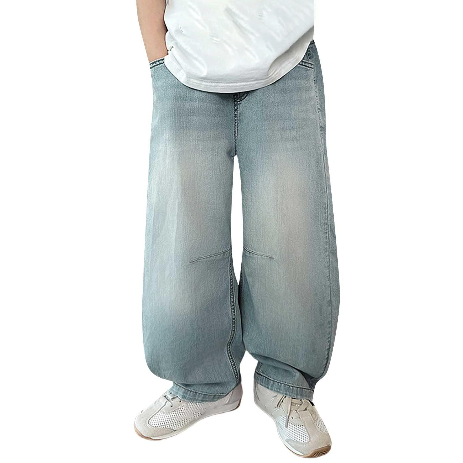 Boys Y2K Wide Leg Denim Jeans