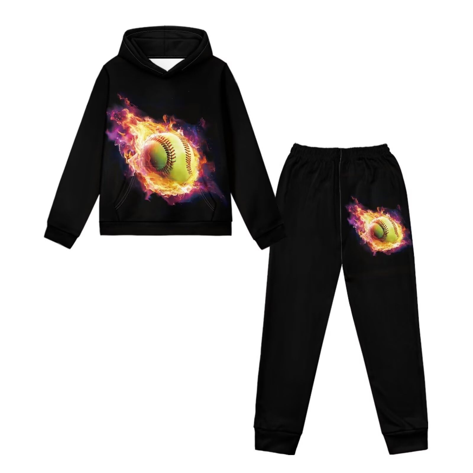 Boys Athletic Hoodie & Jogger Pants Set