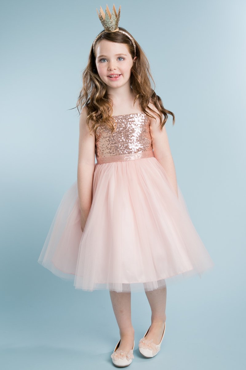 My Girl Dress INC Girl's Beaded Satin and Tulle Flower Girl Dress-Pink-4