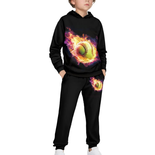 Boys Athletic Hoodie & Jogger Pants Set