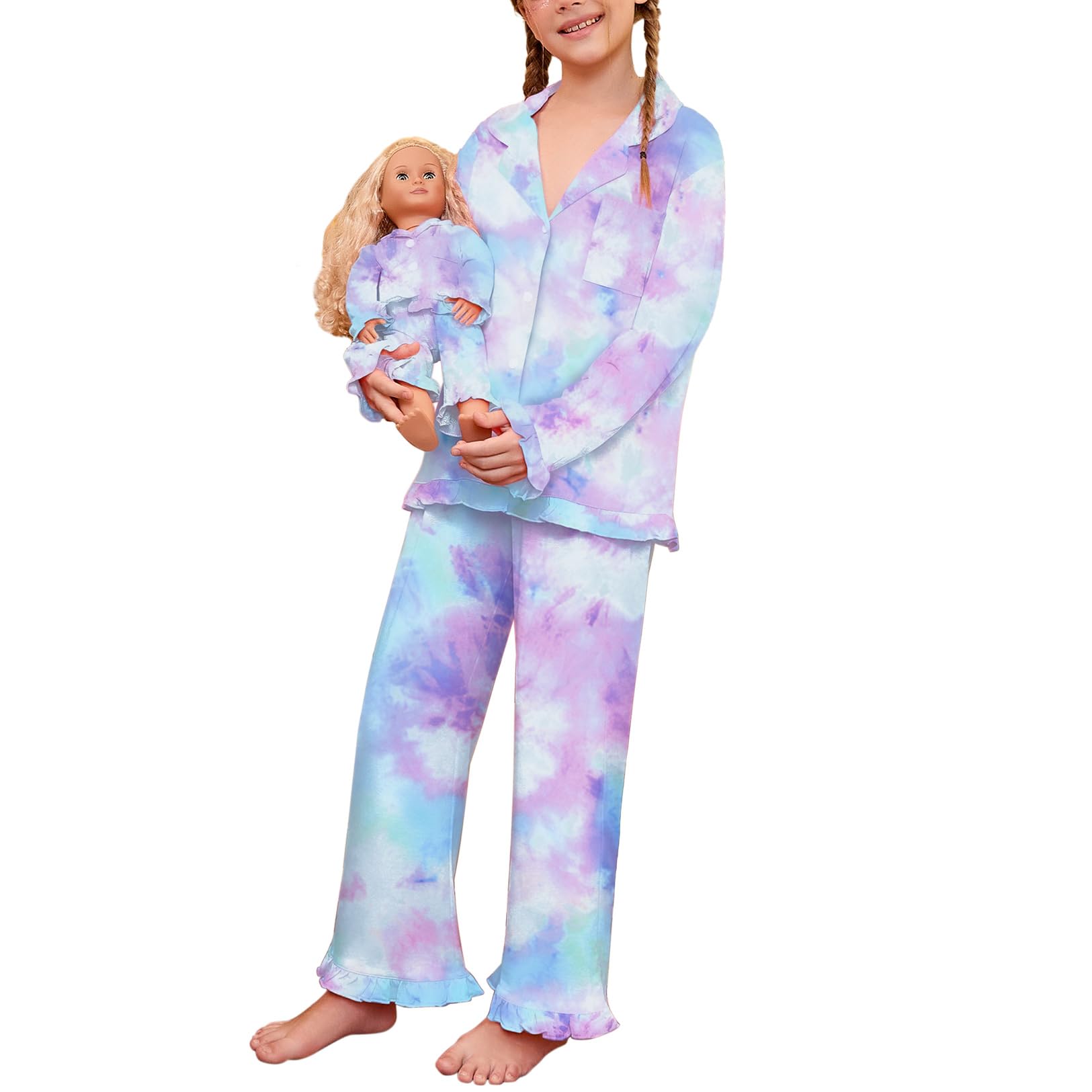 Girls Bamboo Viscose Short Sleeve Pajama Set