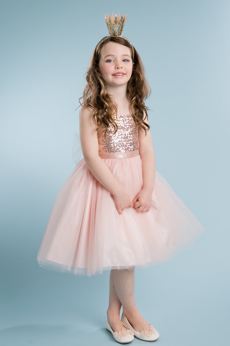 My Girl Dress INC Girl's Beaded Satin and Tulle Flower Girl Dress-Pink-4