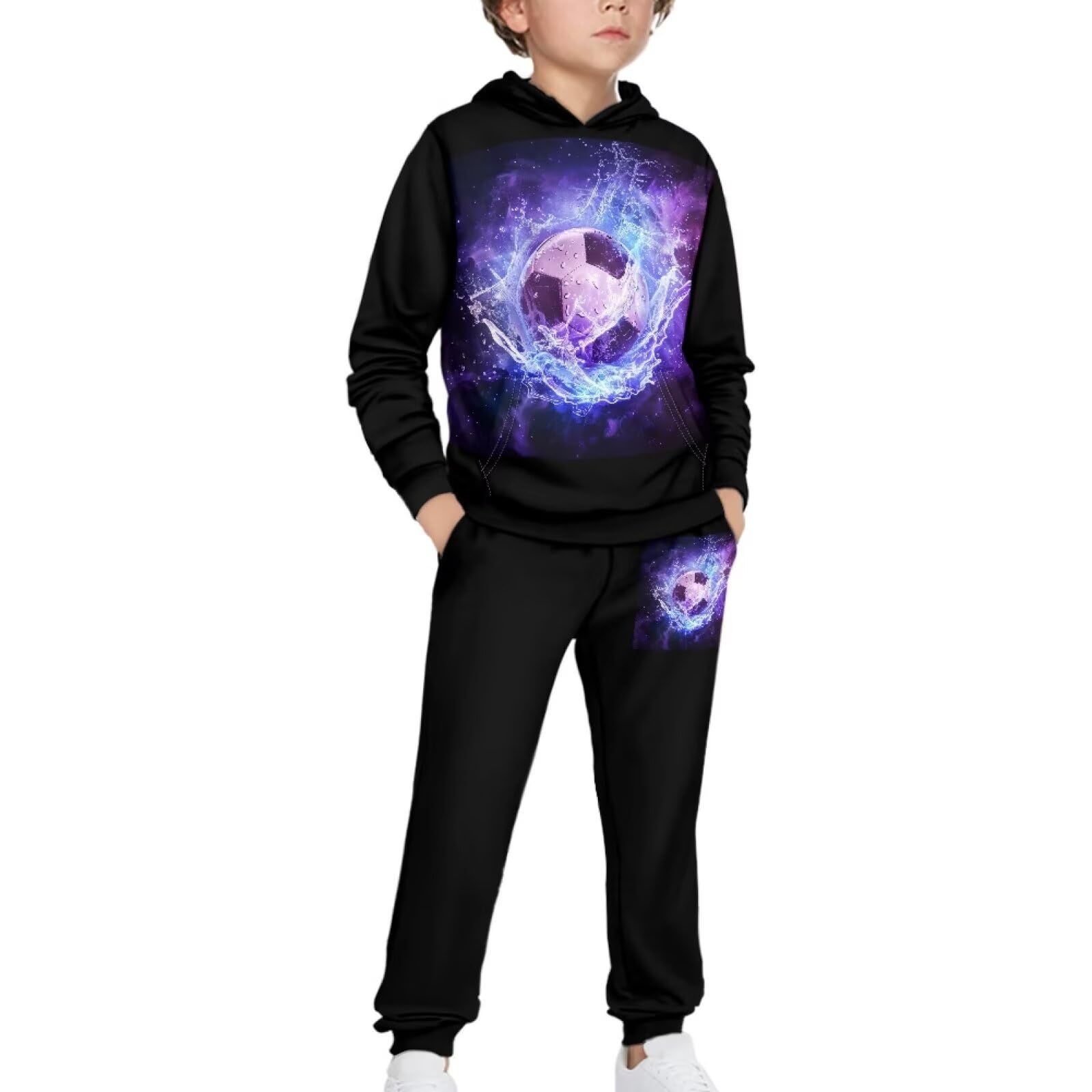Boys Athletic Hoodie & Jogger Pants Set