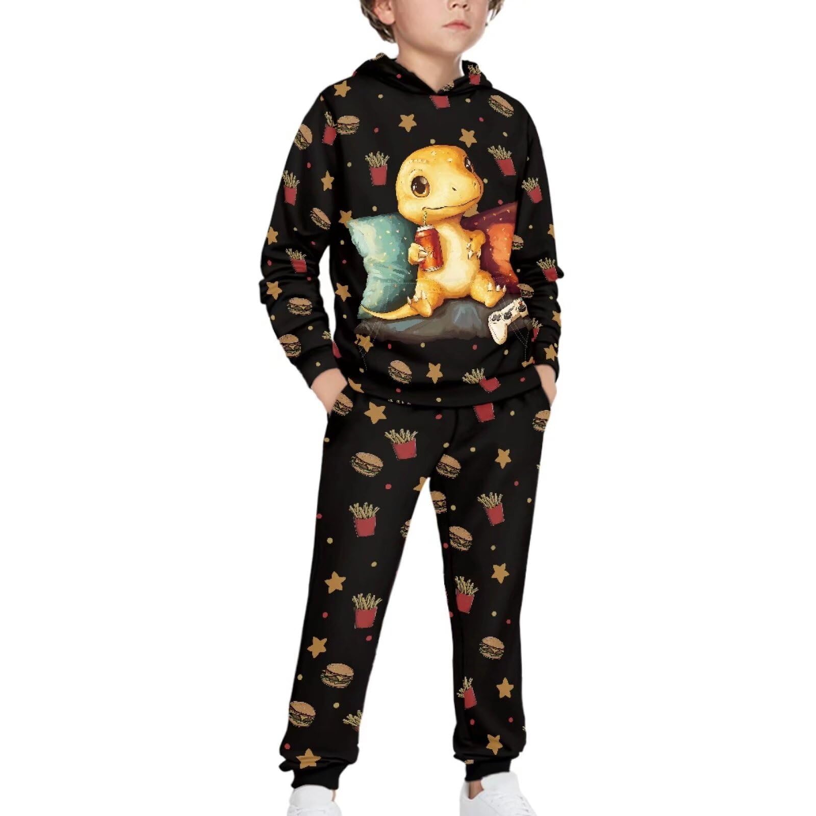 Boys Athletic Hoodie & Jogger Pants Set