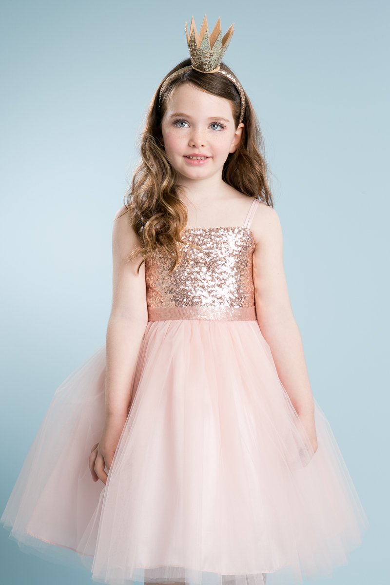 My Girl Dress INC Girl's Beaded Satin and Tulle Flower Girl Dress-Pink-4