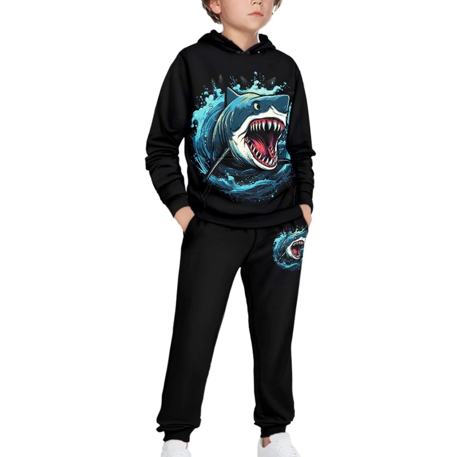 Boys Athletic Hoodie & Jogger Pants Set