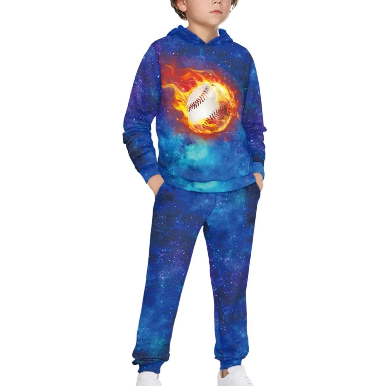 Boys Athletic Hoodie & Jogger Pants Set