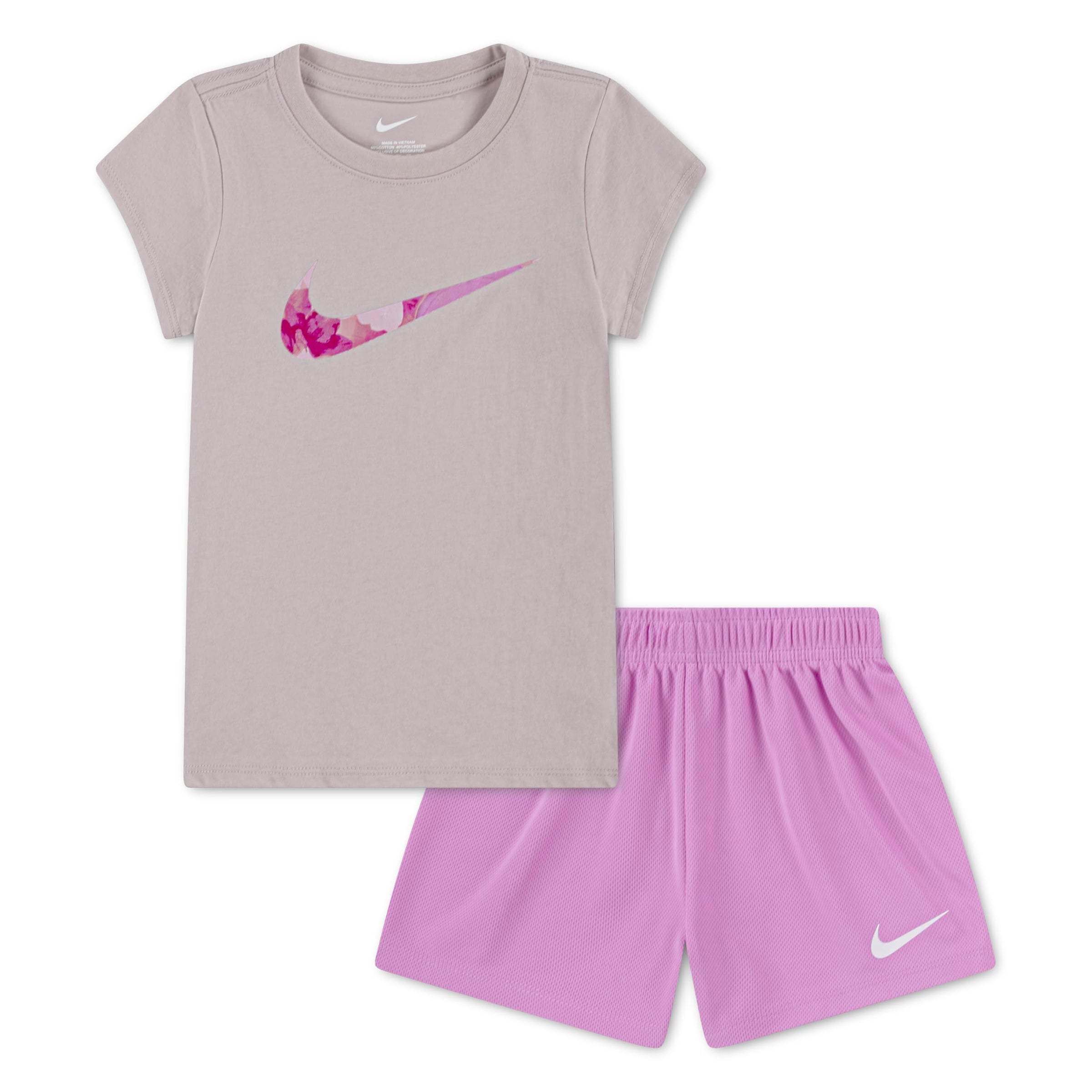 Nike Girls' Graphic T-Shirt and Mesh Shorts 2-Piece Outfit Set