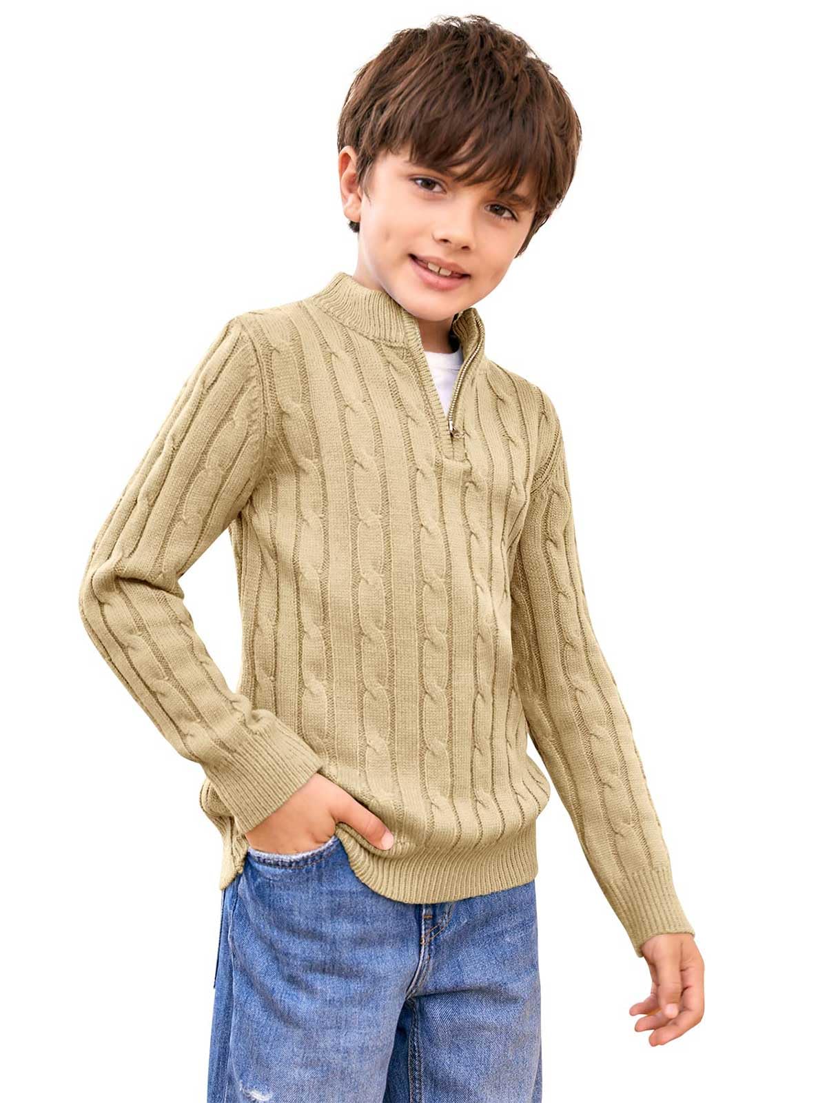 Toddler Cable Knit Quarter-Zip Sweater