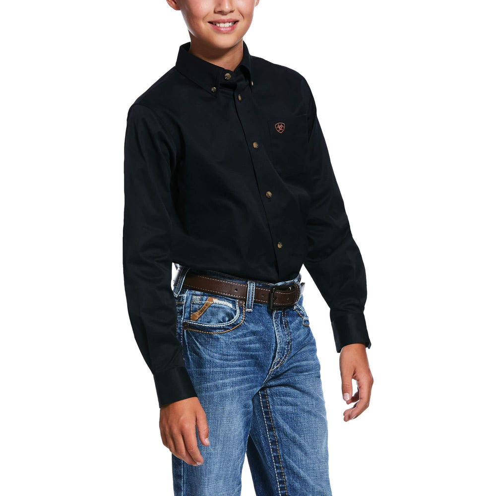 Ariat Boys' Solid Twill Classic Fit Shirt