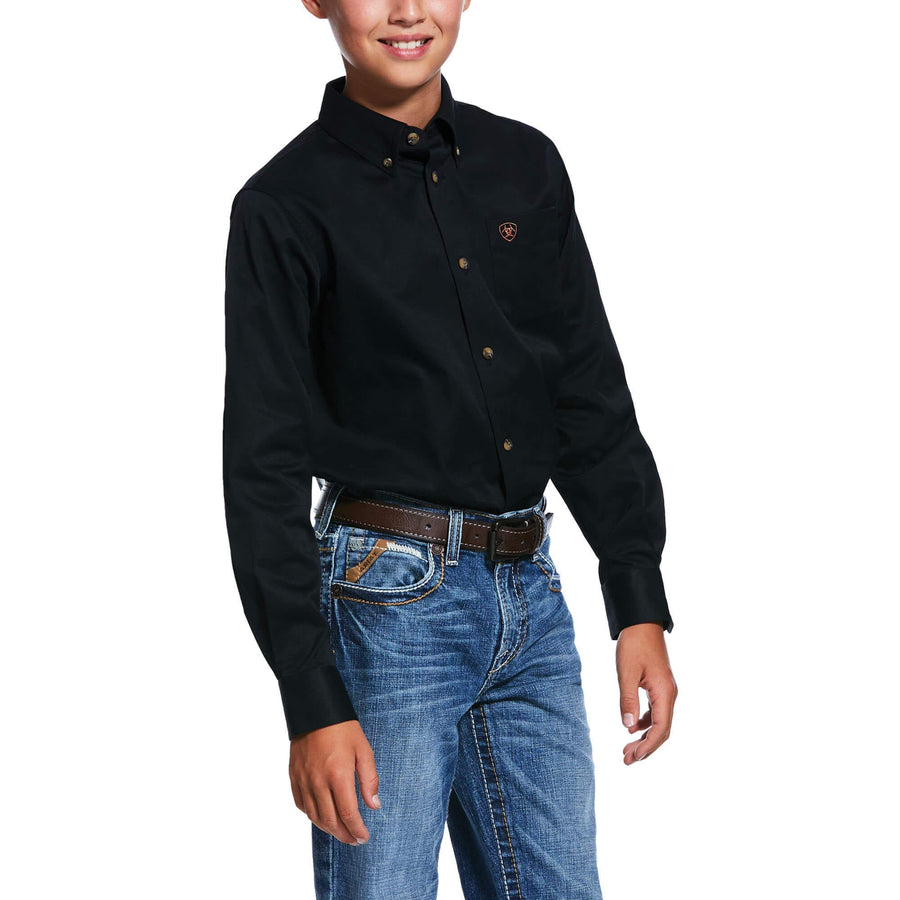 Ariat Boys' Solid Twill Classic Fit Shirt