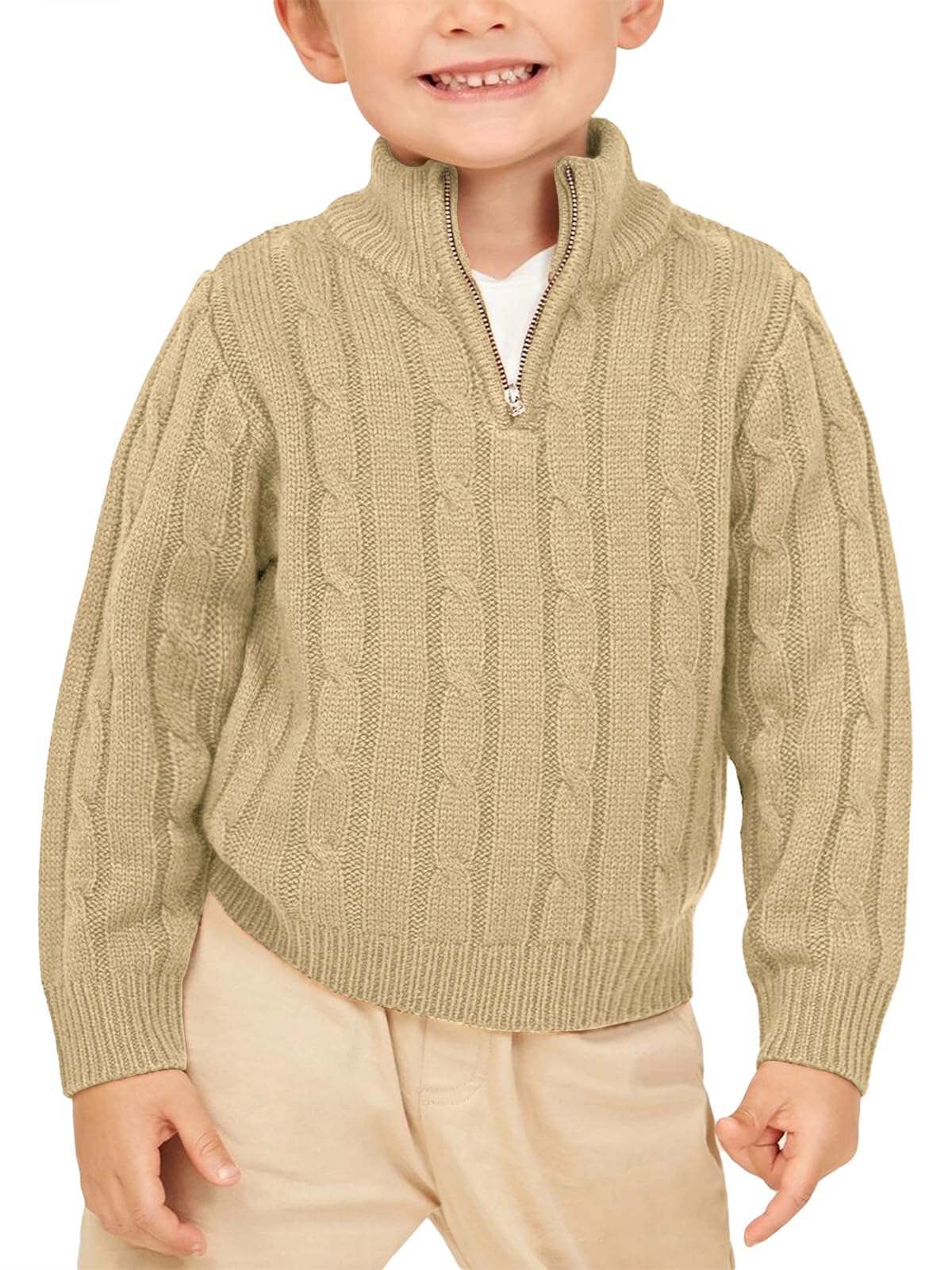 Toddler Cable Knit Quarter-Zip Sweater