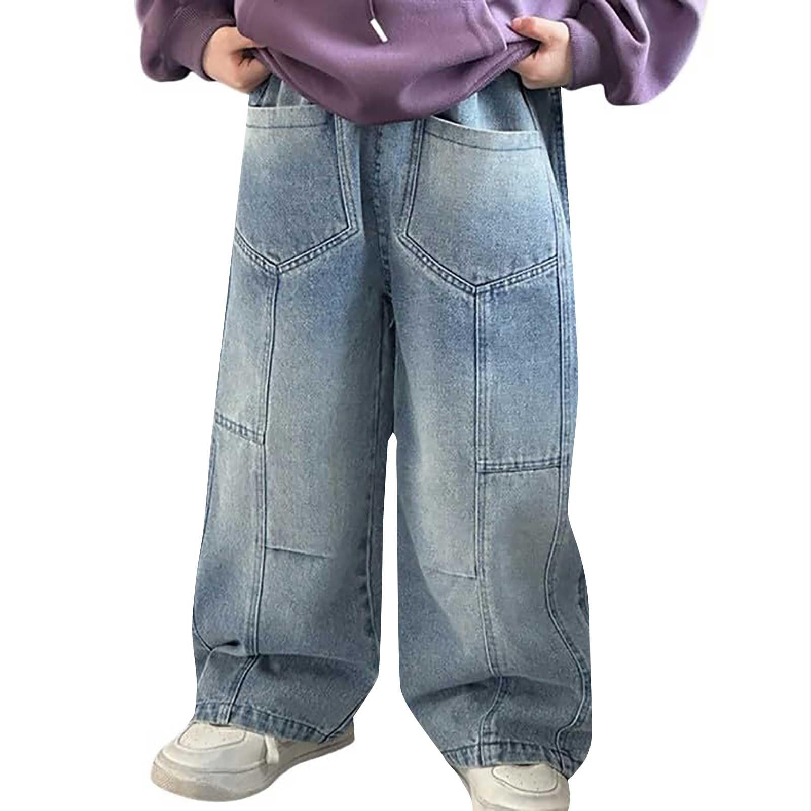 Boys Y2K Wide Leg Denim Jeans
