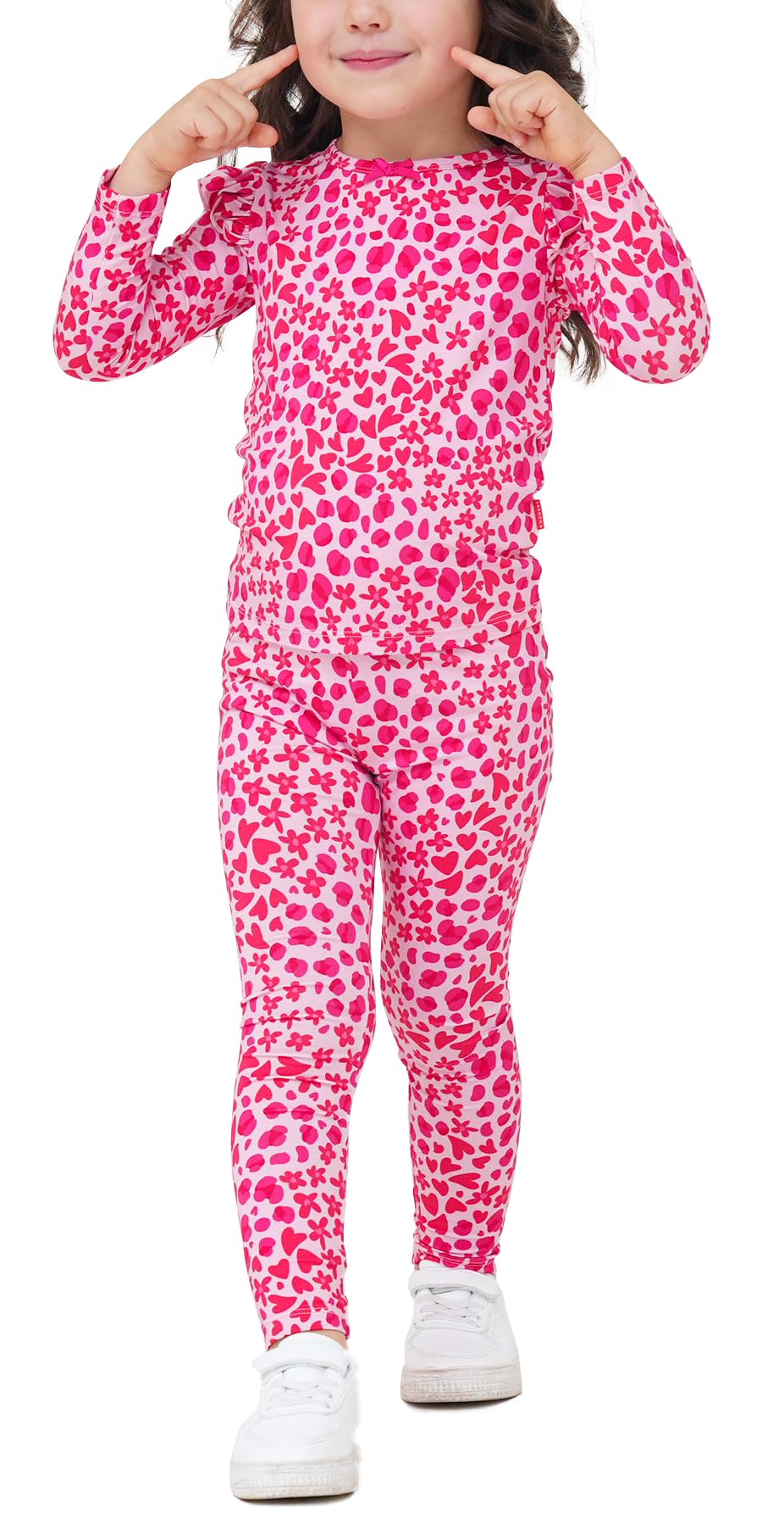 EASWEET Bamboo Viscose Toddler Girl Pajamas Ruffled Long Sleeve Kid Girls Lounge Set