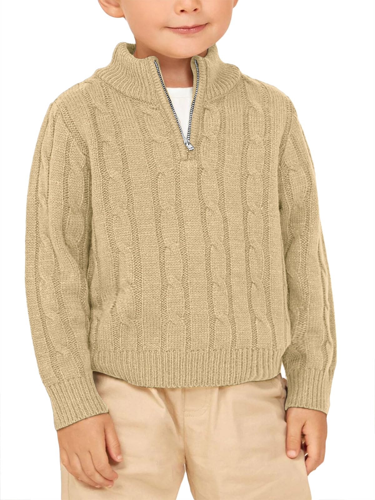 Toddler Cable Knit Quarter-Zip Sweater