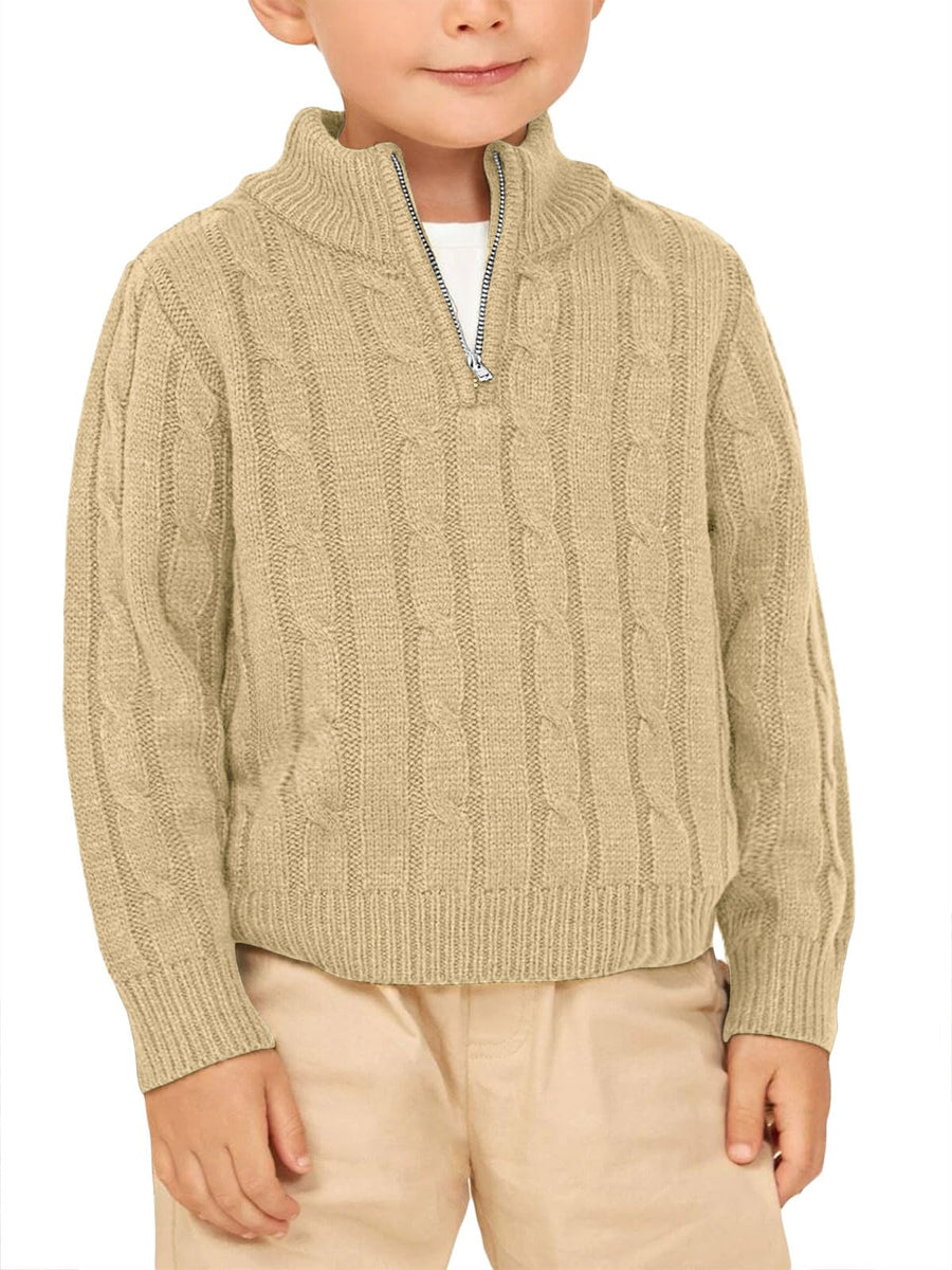 Toddler Cable Knit Quarter-Zip Sweater