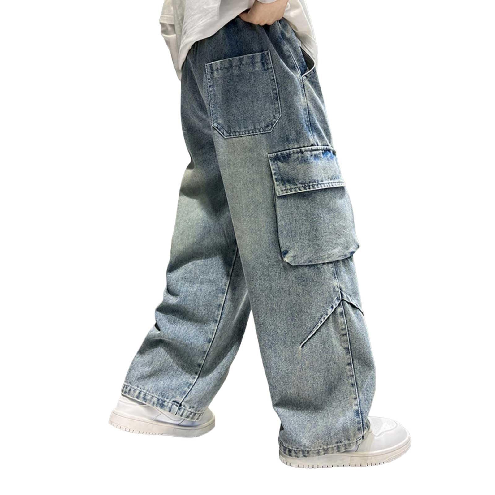 Boys Y2K Wide Leg Denim Jeans