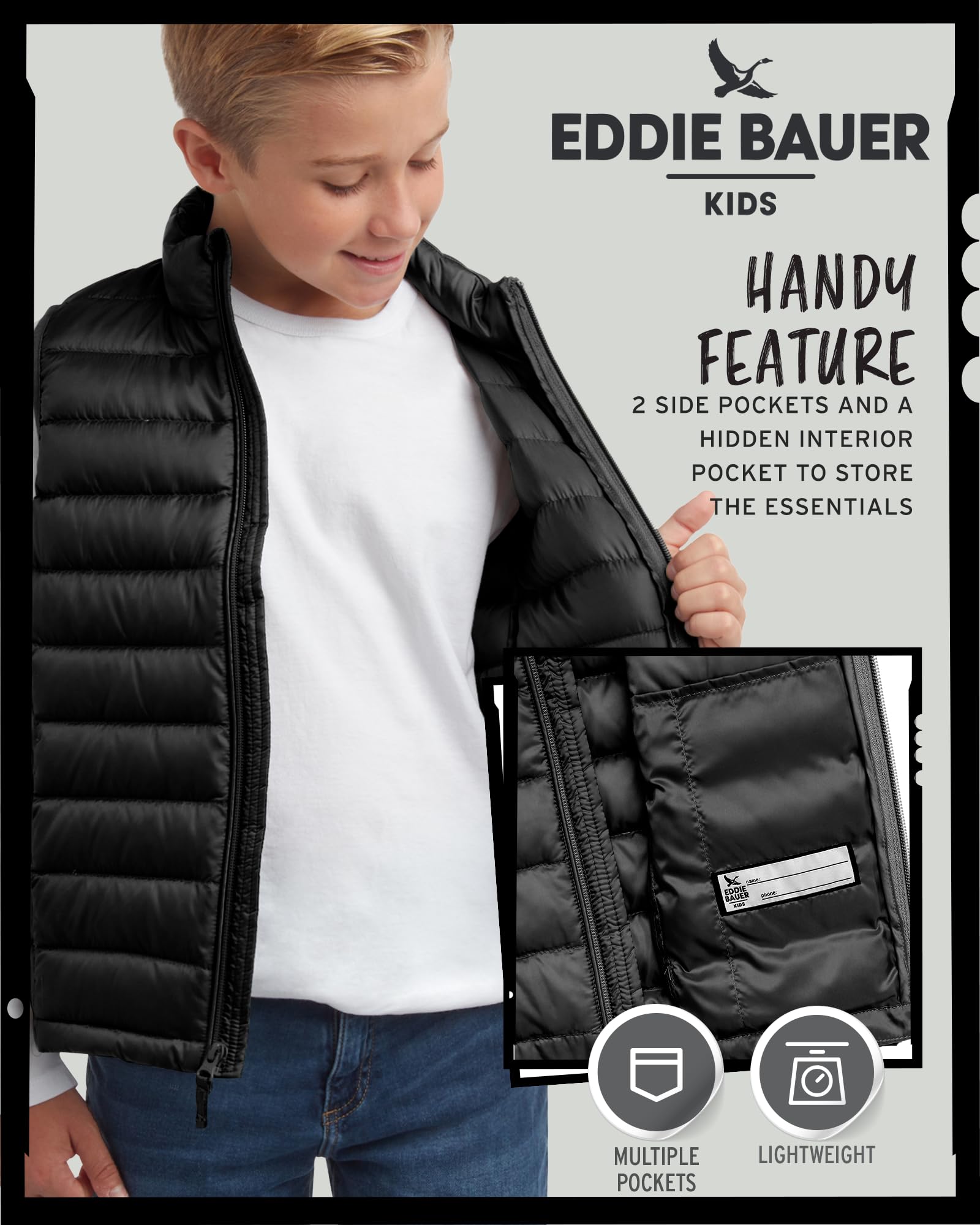 Kids Weather-Resistant Quilted Down Vest