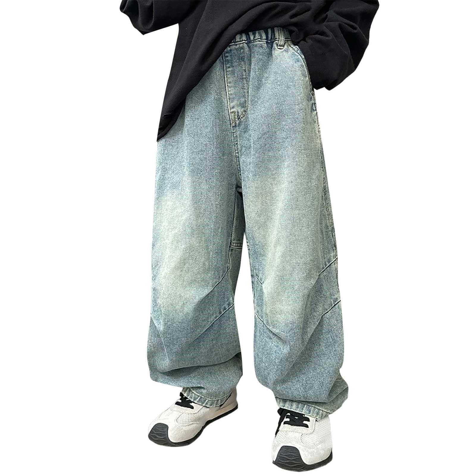 Boys Y2K Wide Leg Denim Jeans