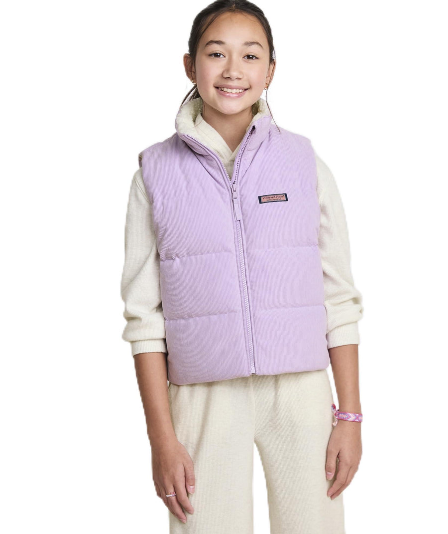 vineyard vines Girls' Girls' Corduroy Puffer Vest