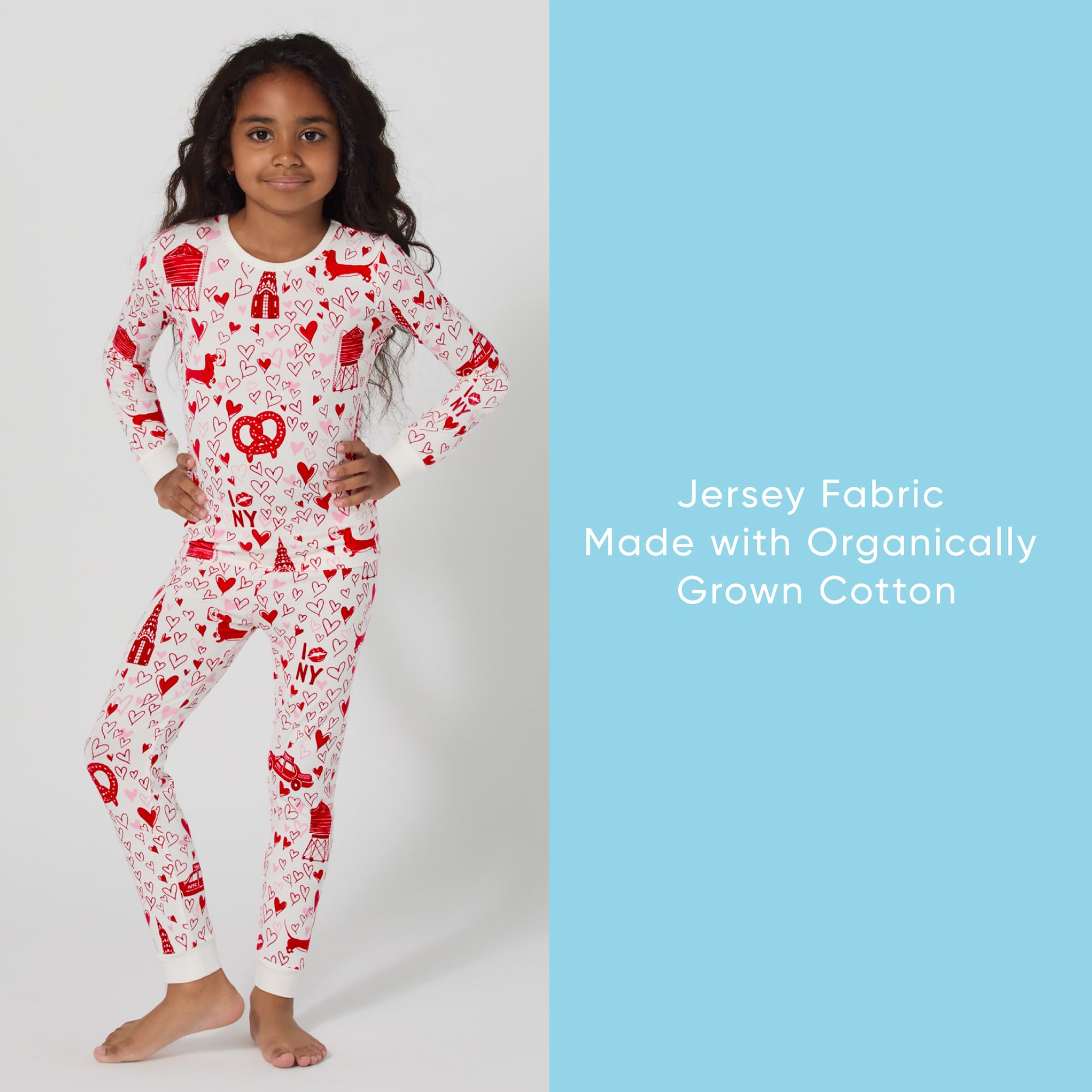 Kids Long Sleeve Stretch Jersey Pajama Set